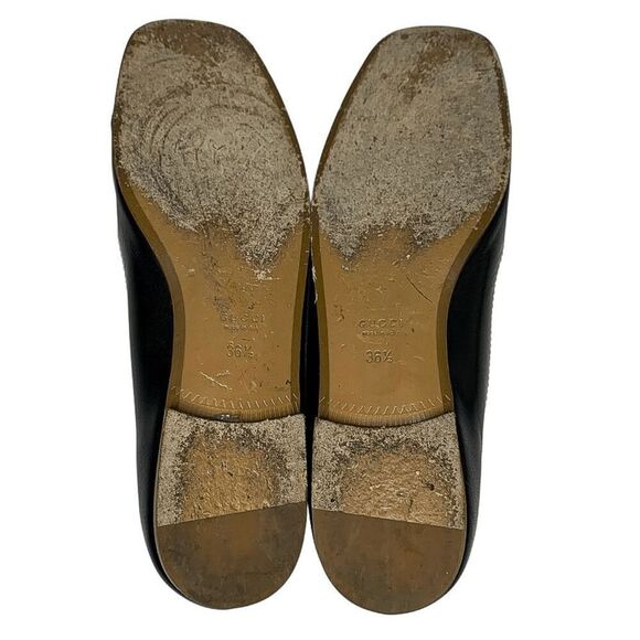 Gucci Hills GG Logo Ballet Flats EU 36.5 US 6.5 Cap Toe Double G Leather - Picture 13 of 14